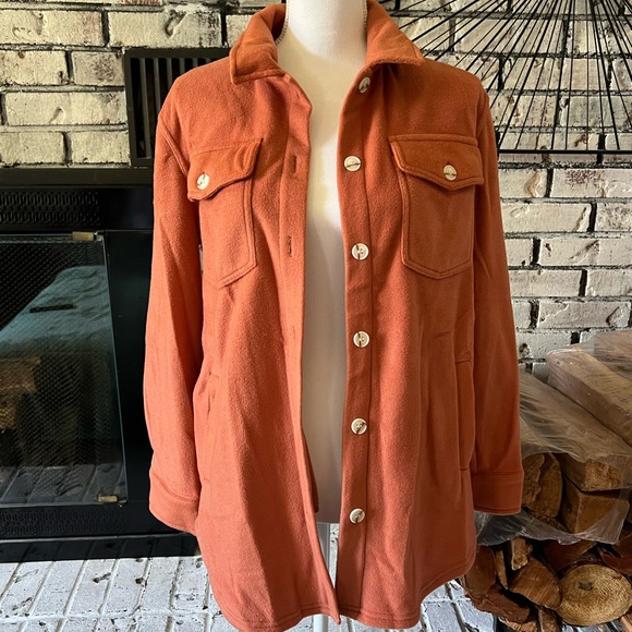 Women's Orange Shacket - Picture 1 of 3